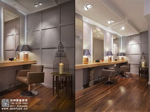 杭州特色造型设计美发工作室装修设计案例 国富装饰