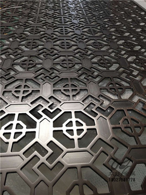 铝艺镂空精雕花格屏风 工厂实拍工艺图